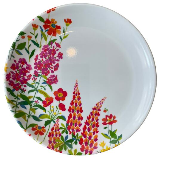 LAURA ASHLEY Melamine Pop of Color Spring Floral 8" Appetizer Plate Set of 4 NEW - Picture 9 of 10